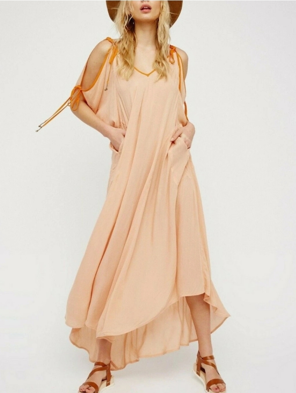Free People Easy Morning Maxi Loose Boho Dress Size M - Picture 4 of 11